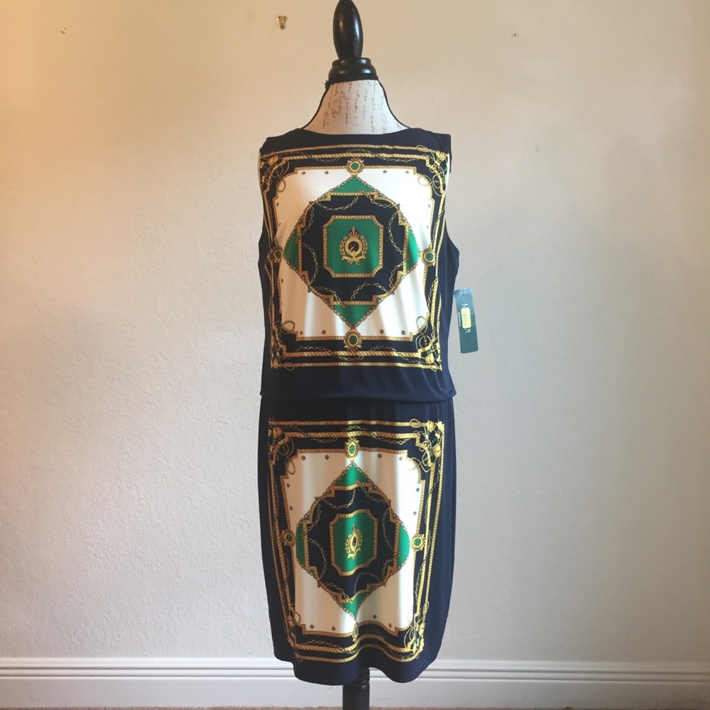 New Lauren Ralph Lauren 16 nautical dress green - Picture 1 of 7